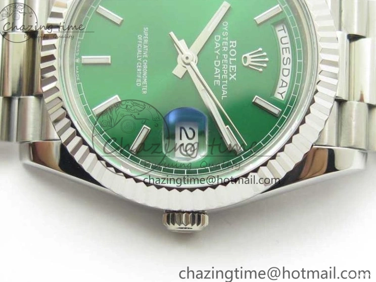 Markers 40mm SS Bracelet Green 228239 SS Stick 904 Version Dial Day-Date Dial A2836 on President New BP 0714